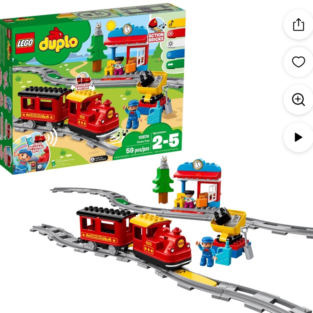 Lego Duplo Steam Train with track expansion pack